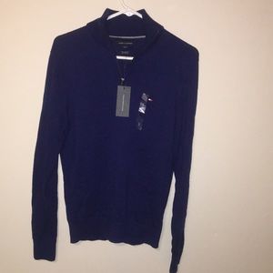 Mens Tommy Hilfiger Cashmere 1/4 Zip Blue Size S